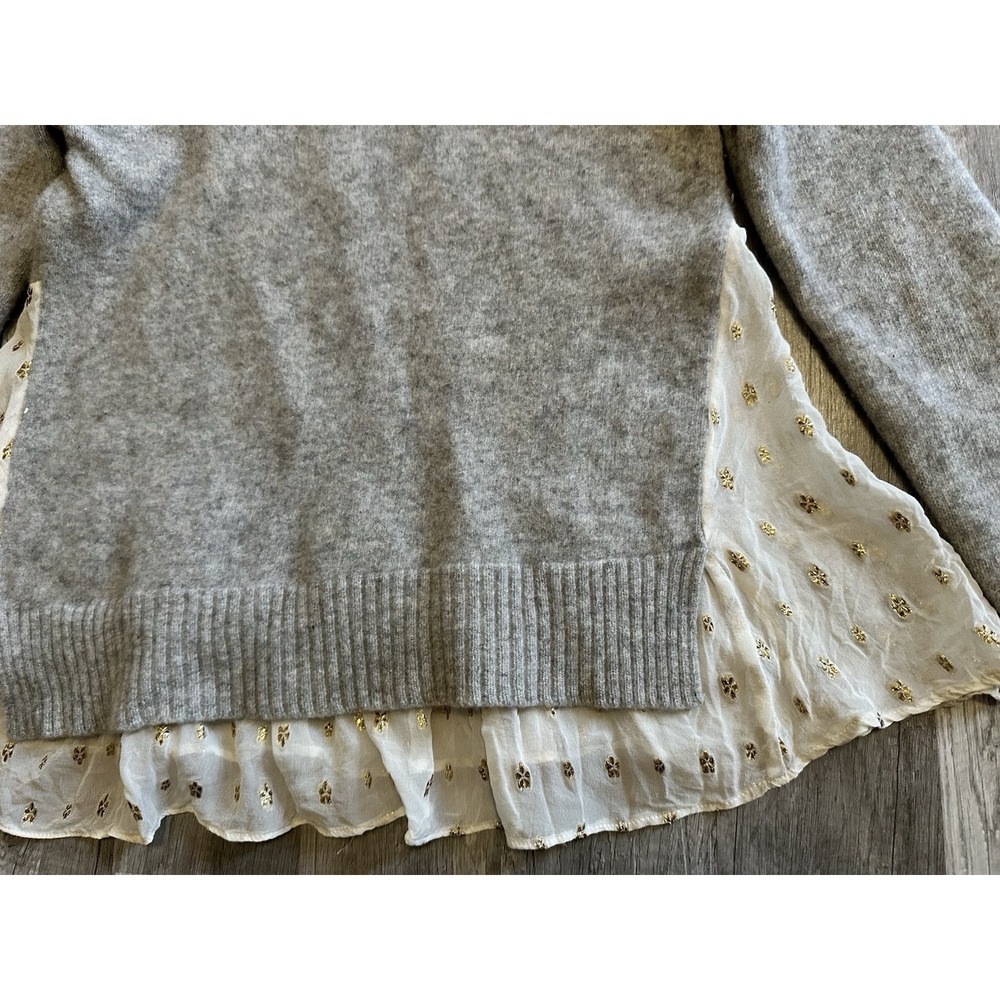 MAILLE CLU Gray Wool Cashmere Sweater Unique Details‎  Size Small - Picture 11 of 16